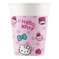 Gobelets Hello Kitty à pois de 200 ml - 8 unités