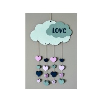 Kit en bois de nuage Love mobile - Artemio - 19 pièces