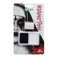 Ensemble de maquillage d'Halloween noir et blanc avec éponge