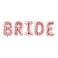 Ballon lettres Bride rose doré de 86 cm - PartyDeco