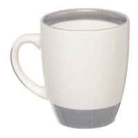 Tasse de 360 ml grise avec bande blanche