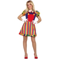 Costume de clown arc-en-ciel pour femme