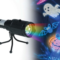 Projecteur LED à piles et USB avec trépied pour Halloween