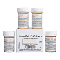 Ensemble de colorants en pâte concentrée métallique - Sugarflair - 4 unités