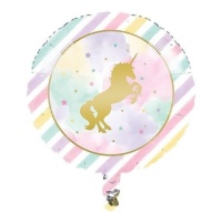 Ballon Licorne dorée de 45 cm - Conver Party