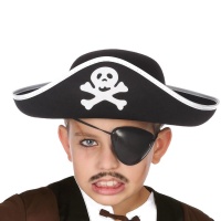 Chapeau de pirate avec tête de mort croisée pour enfant