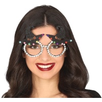 Lunettes de sorcière avec chapeaux et brillants