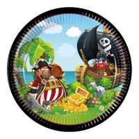 Assiettes de Pirate aventurier de 23 cm - 8 unités