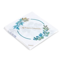 Serviettes de Communion florales de 16,5 x 16,5 cm - 12 unités