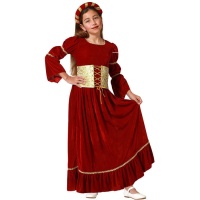 Costume de reine demoiselle médiévale pour enfant