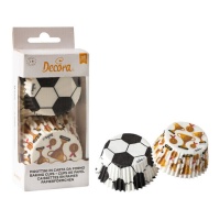 Capsules pour cupcakes avec ballon de football et trophées - Décorer - 36 unités