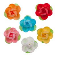 Gaufrettes Fleurs Colorées de 4 cm - Dekora - 80 unités