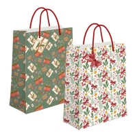 Sac cadeau de Noël classique 45 x 33 x 10 cm - 1 unité